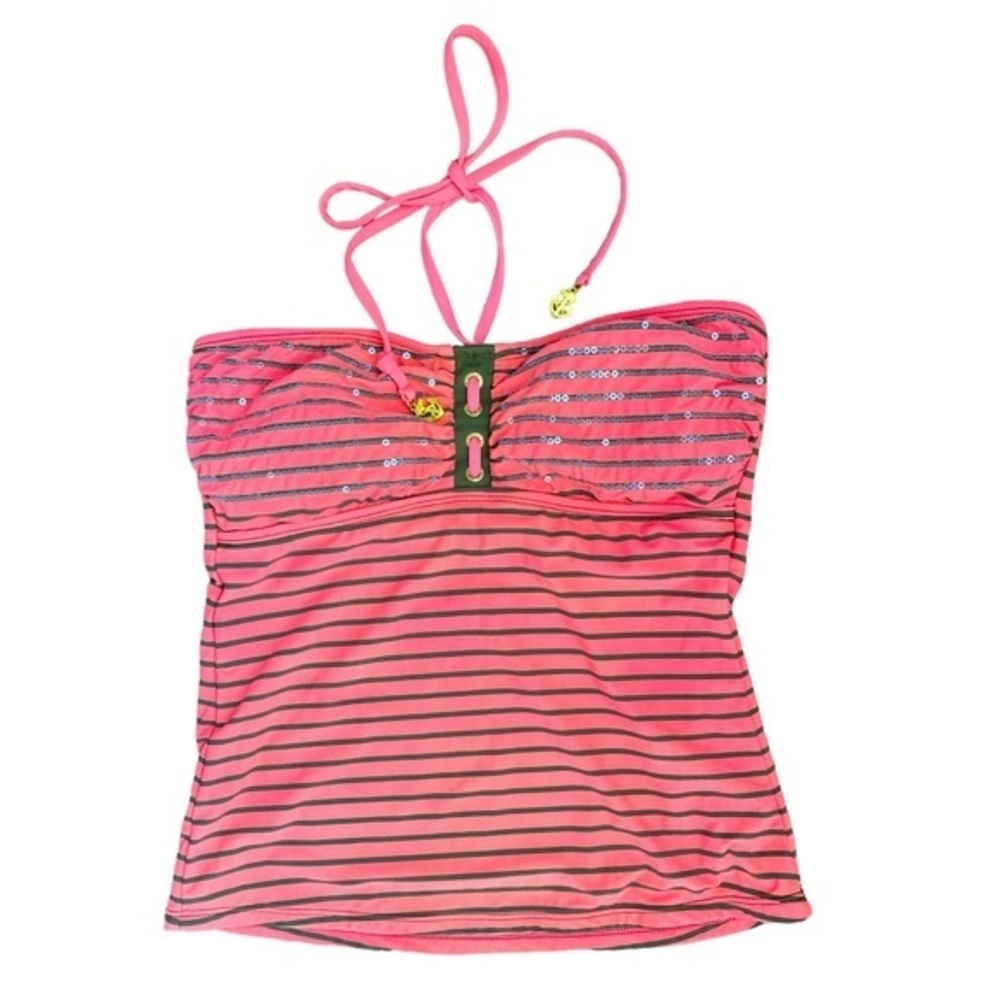 Sperry Swim Tankini Top - S orange pink. Halter